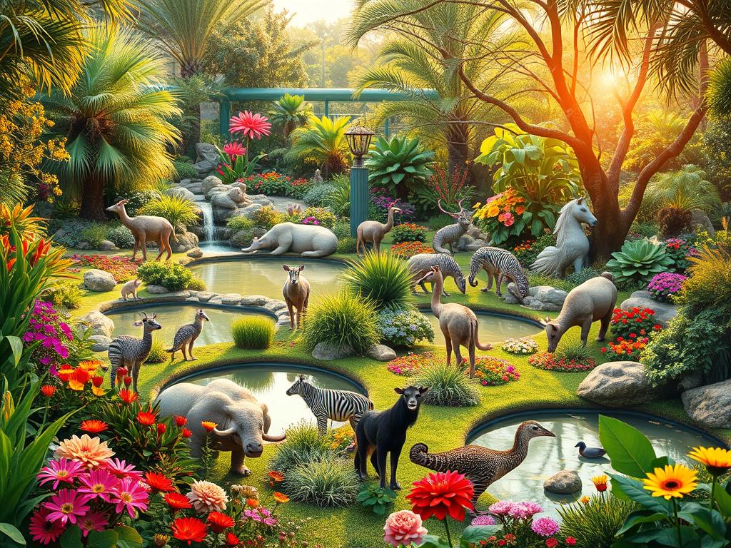 zwierzęta w ogrodzie zoobotanicznym