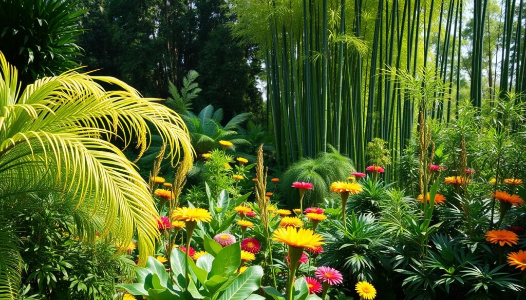 A lush, diverse botanical scene capturing the vibrant array of plants on the letter 'G'. In the foreground, graceful green fronds of ginkgo biloba and giant green leaves of gunnera manicata sway gently in a soft, natural light. The midground features a tapestry of hues, including the bright yellow blooms of gaillardia and the verdant foliage of gerbera daisies, while in the background, towering groves of graceful bamboo reach towards the sky. The overall atmosphere is one of serene, abundant growth, showcasing the remarkable diversity of plants beginning with the letter 'G'. A lush, diverse botanical scene capturing the vibrant array of plants on the letter 'G'. In the foreground, graceful green fronds of ginkgo biloba and giant green leaves of gunnera manicata sway gently in a soft, natural light. The midground features a tapestry of hues, including the bright yellow blooms of gaillardia and the verdant foliage of gerbera daisies, while in the background, towering groves of graceful bamboo reach towards the sky. The overall atmosphere is one of serene, abundant growth, showcasing the remarkable diversity of plants beginning with the letter 'G'.