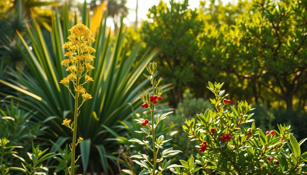 A lush, verdant botanical scene depicting a variety of plants featuring the letter 'Y'. In the foreground, a vibrant yellow yarrow plant stands tall, its delicate clusters of tiny flowers swaying gently in a soft breeze. Behind it, a cluster of yucca plants reach skyward, their distinctive sword-shaped leaves casting long shadows across the scene. In the middle ground, a young yaupon holly tree grows, its shiny green leaves and bright red berries adding a splash of color. In the background, a dense forest of young yupon trees recede into the distance, their branches forming a natural canopy that filters the warm, golden sunlight filtering through. The overall atmosphere is one of tranquility and wonder, inviting the viewer to explore the captivating world of 'Y' plants. A lush, verdant botanical scene depicting a variety of plants featuring the letter 'Y'. In the foreground, a vibrant yellow yarrow plant stands tall, its delicate clusters of tiny flowers swaying gently in a soft breeze. Behind it, a cluster of yucca plants reach skyward, their distinctive sword-shaped leaves casting long shadows across the scene. In the middle ground, a young yaupon holly tree grows, its shiny green leaves and bright red berries adding a splash of color. In the background, a dense forest of young yupon trees recede into the distance, their branches forming a natural canopy that filters the warm, golden sunlight filtering through. The overall atmosphere is one of tranquility and wonder, inviting the viewer to explore the captivating world of 'Y' plants.